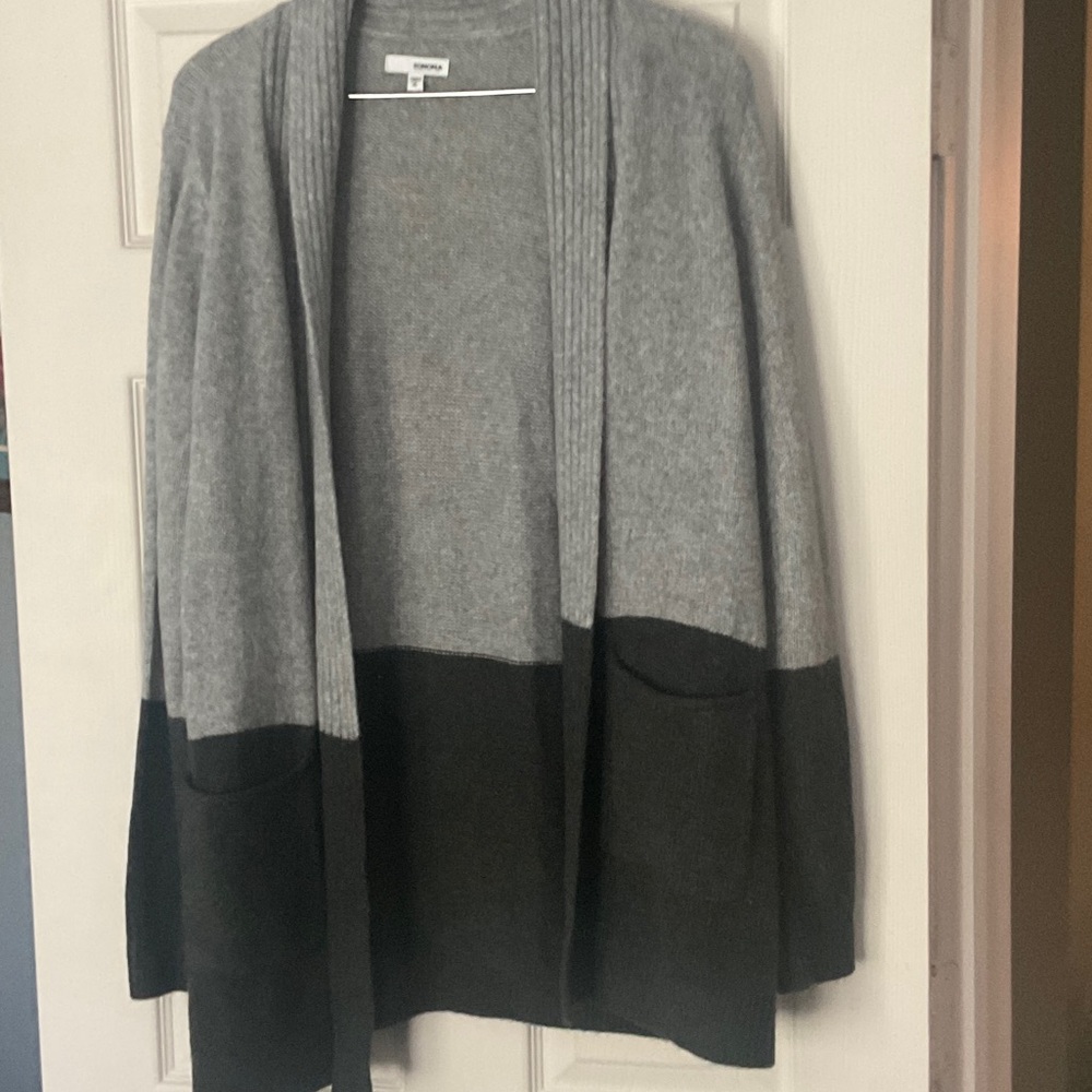 Sonoma Gray and Black Colorblock Cardigan